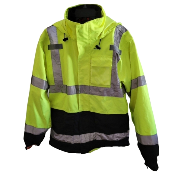 Tingley J24122 Icon Lime & Black Class 3 Type R Waterproof Rain Jacket Size Med - Picture 1 of 12